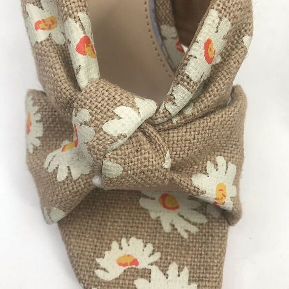 Jessica Simpson MAYXIE Floral Burlap Slip on Heeled Sandals - Picture 13 of 15